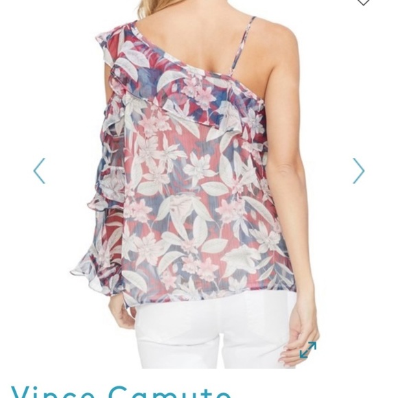 Vince Camuto one shoulder blouse. Size L 12/14 - Picture 2 of 8